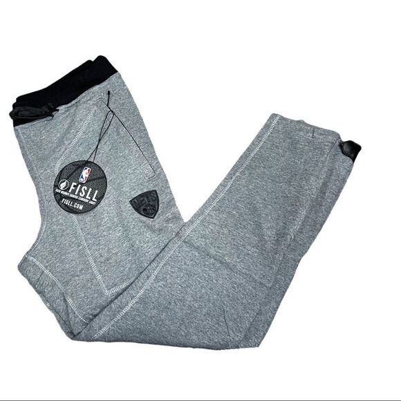 FISLL NBA Brooklyn Nets Team Logo Joggers in Gray - Picture 2 of 10